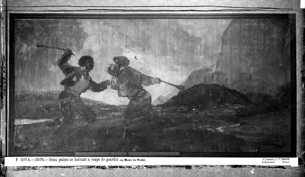Fotografia de Laurent do quadro Duelo a garrotazos de Goya