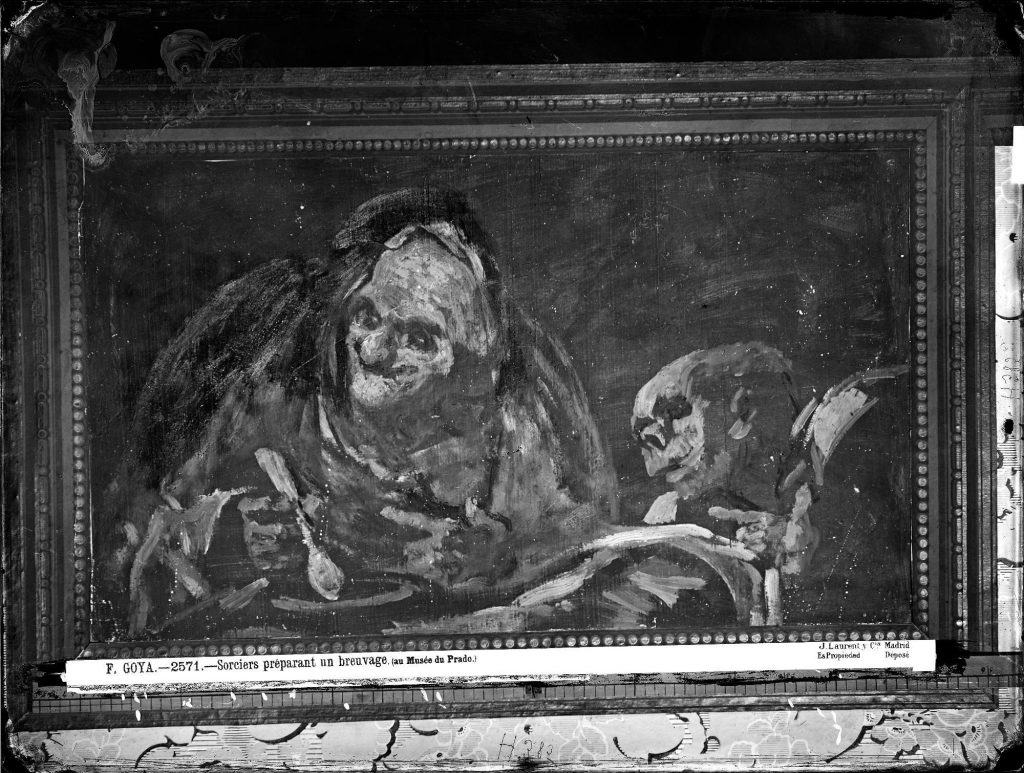 Fotografia de Laurent do quadro Dos viejos comiendo sopa de Goya