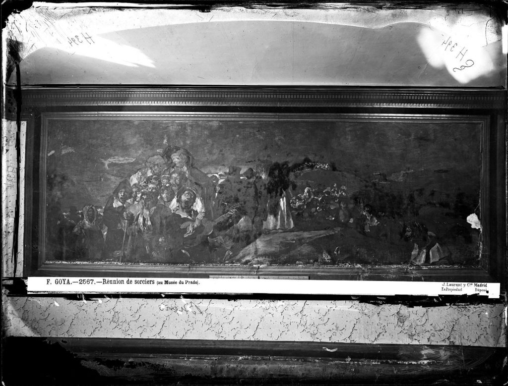 Fotografia de Laurent do quadro La romería de San Isidro de Goya