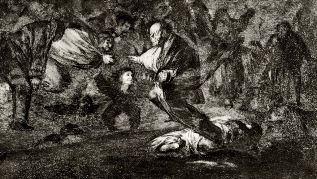 Los disparates, n.º 18, pintado por Goya entre 1819 e 1823